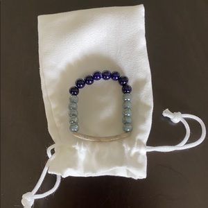 🌸3 for $15🌸 Bracelet Blue Beads with Silver Band